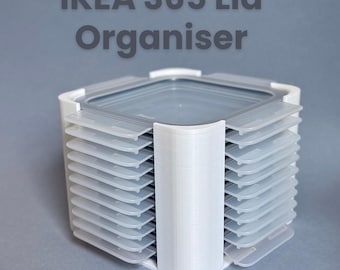 IKEA 365 Lid Organiser – 3D Printed Square Food Container Lid Holder Tower – Kitchen Drawer Storage Rack - Kitchen Organizing Hack