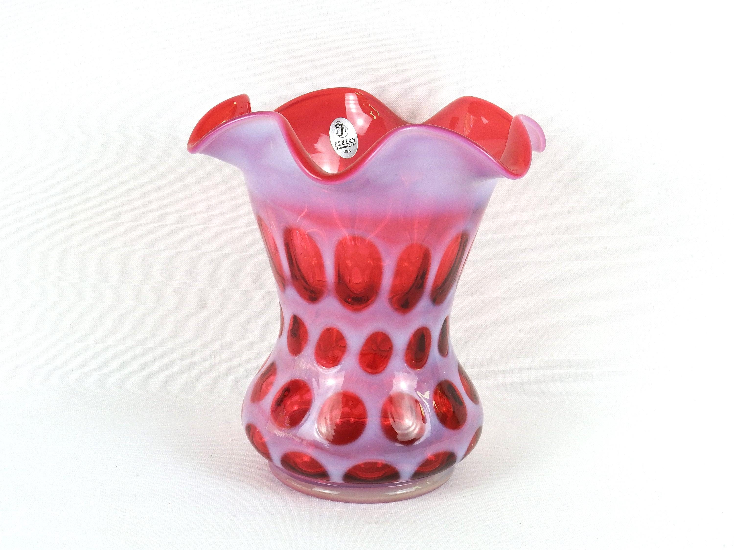 Fenton Coin Dot Vase - Etsy