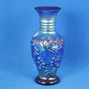 Fenton Art Glass RARE Loganberry Cobalt Blue Favrene Vases signed by Mike Fenton and another by Scott Fenton, Collectibles, Home Decor