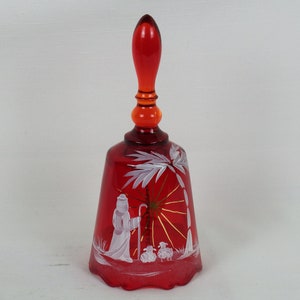 Fenton Art Glass Limited Edition, #1140/2500, Red Nativity Bell, Fenton Bell, Christmas Bell, Holiday Bell, Nativity Bell, Story of Jesus