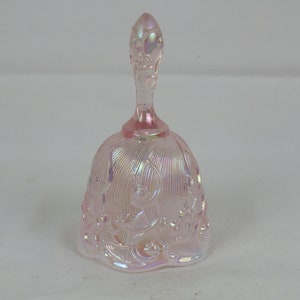 Fenton Art Glass Iridized Light Pink Regular Sized Bell, Mike Fenton, Don Fenton, Fenton Family, Collectibles, Home Decor