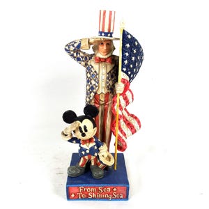 Jim Shore Heartwood Creek Mickey Mouse and Uncle Sam Figurine image 1