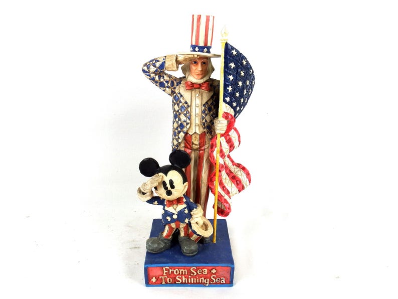 Jim Shore Heartwood Creek Mickey Mouse and Uncle Sam Figurine image 1