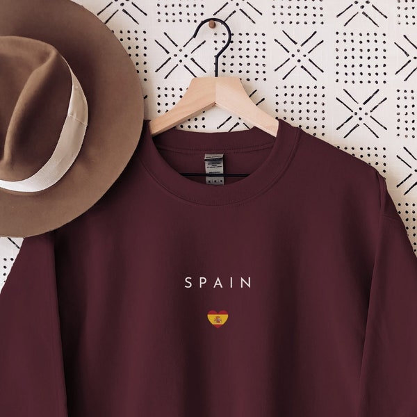 Spain Sweatshirt, Spain Crewneck, Spain Shirt, Spain Gift, Spain Flag, Spain Flag Pullover, Spain Souvenir, Travel Sweater