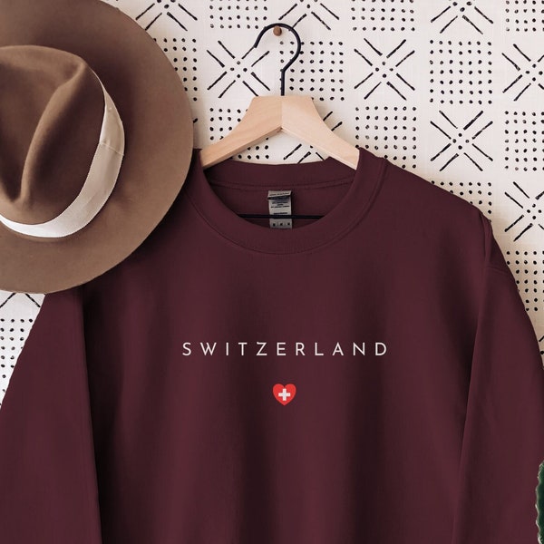 Switzerland Sweatshirt, Switzerland Crewneck, Switzerland Shirt, Switzerland Gift, Switzerland Flag, Swiss Flag, Switzerland Souvenir