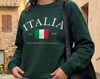 Italian Flag Sweatshirt, Italia Heritage Souvenir