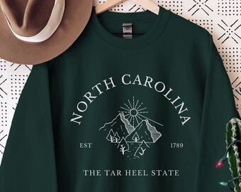 North Carolina Sweatshirt, North Carolina Crewneck, North Carolina Gift, North Carolina Pullover, Carolina Souvenir, The Tar Heel State