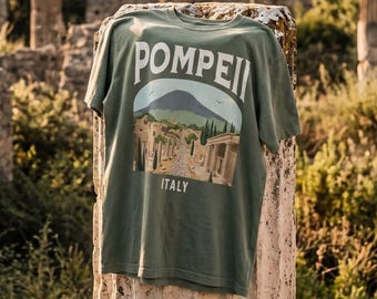 Pompeii Italy Vintage Travel Poster T-Shirt, Comfort Colors Shirt