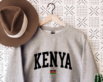 Kenya Sweatshirt, Kenya Crewneck, Kenya Shirt, Kenya Gift, Kenya Flag Pullover, Kenya Souvenir, Travel Sweater