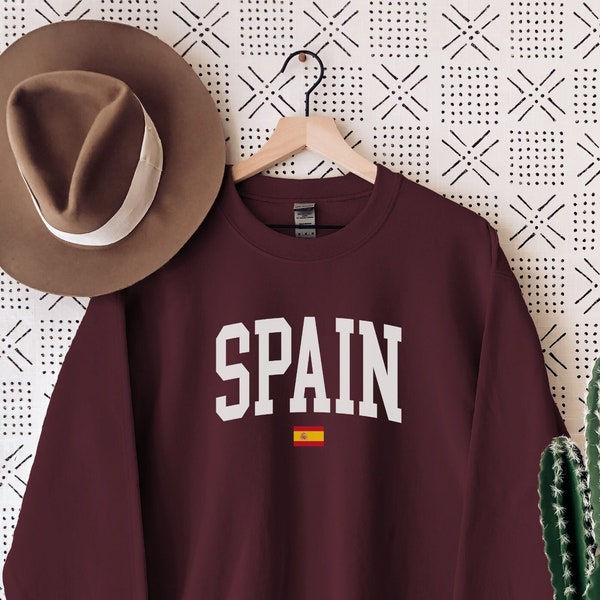 Spain Sweatshirt, Spain Crewneck, Spain Shirt, Spain Gift, Spain Flag, Spain Flag Pullover, Spain Souvenir, Travel Sweater