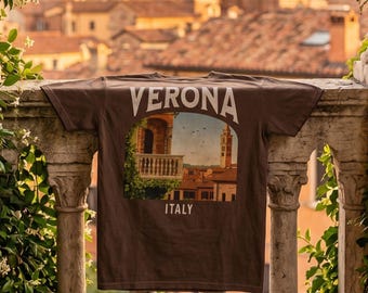 Verona Italy Vintage Travel Poster T-Shirt, Comfort Colors Shirt
