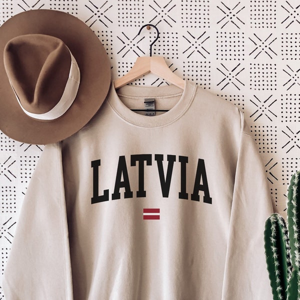 Latvia Sweatshirt, Latvia Crewneck, Latvia Shirt, Latvia Gift, Latvia Flag, Latvia Flag Pullover, Latvia Souvenir, Travel Sweater