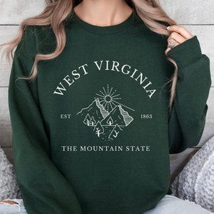 West Virginia Pullover Sweatshirt, West Virginia Crewneck, West Virginia Souvenir Gift, The Mountain State