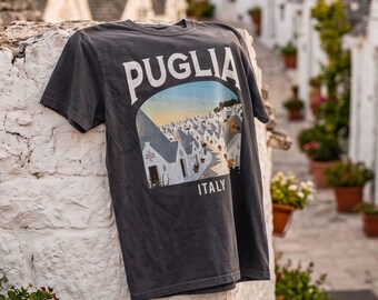 Puglia Italy Vintage Travel Poster T-Shirt, Comfort Colors Shirt