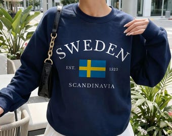 Sweden Flag Sweatshirt, Scandinavia Travel Gift