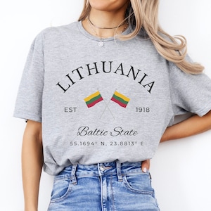 Lithuania Cross Flag Pullover Sweatshirt, Lithuania Crewneck Shirt, Lithuania Travel Gift, Unisex Sweater