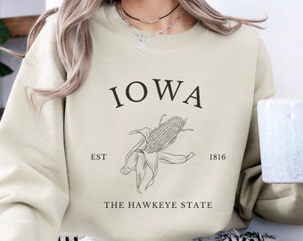 Iowa Hawkeye State Sweatshirt, College Travel Souvenir