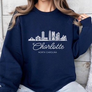 Charlotte North Carolina Sweatshirt, Charlotte North Carolina Crewneck Shirt, Vacation Souvenir Gift, Travel Sweater