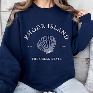 Rhode Island Pullover Sweatshirt, Rhode Island Crewneck, Rhode Island Souvenir Gift, The Ocean State