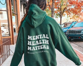Mental Health Matters Hoodie, Unisex Cotton Blend, Be Kind
