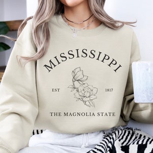Mississippi Pullover Sweatshirt, Mississippi Crewneck, Mississippi Souvenir Gift, The Magnolia State