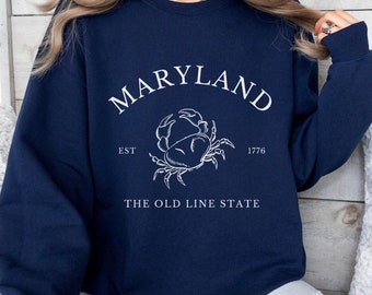 Maryland Crab Pullover Sweatshirt, Old Line State Travel Sweater