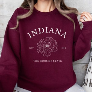 Indiana Crewneck Sweatshirt, The Hoosier State Souvenir