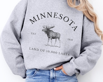 Minnesota Elch-Sweatshirt, Land der 10.000 Seen