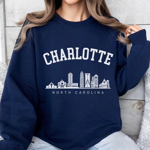 Charlotte Sweatshirt, Charlotte Hoodie, North Carolina Sweatshirt, Charlotte Crewneck, Vacation Shirt Gift, Travel Sweater, Souvenir