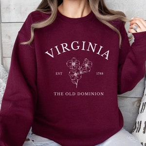 Virginia Pullover Sweatshirt, Virginia Pullover, Virginia Shirt, Virginia Souvenir Gift, Travel Sweater, The Old Dominion