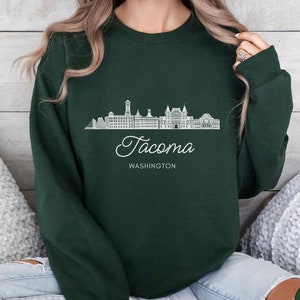 Tacoma Washington Sweatshirt, Tacoma Washington Crewneck Shirt, Vacation Souvenir Gift, Travel Sweater