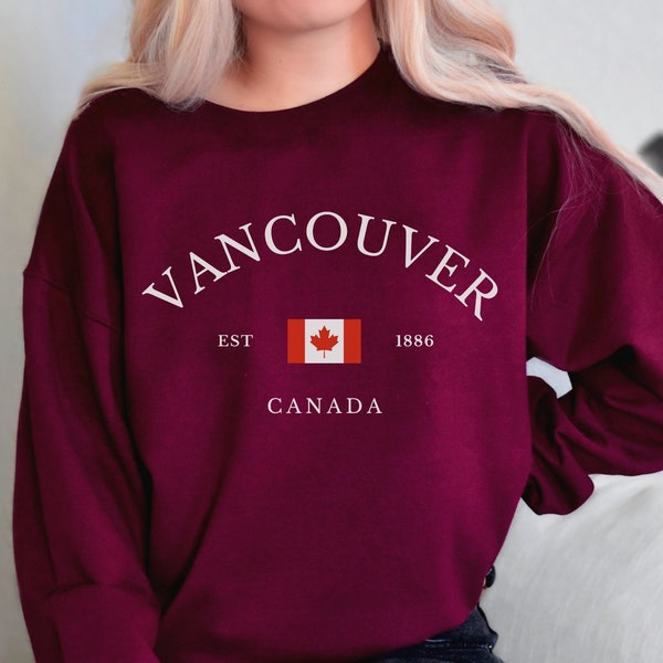 Vancouver Sweatshirt, Canada Pullover, Vancouver Crewneck, Vancouver Jumper, Canada Crewneck, Vacation Shirt Gift, Travel Sweater, Souvenir