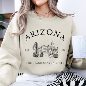 Arizona Pullover Sweatshirt, Grand Canyon State Travel Sweater, Unisex Crewneck
