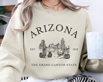 Arizona Pullover Sweatshirt, Grand Canyon State Travel Sweater, Unisex Crewneck