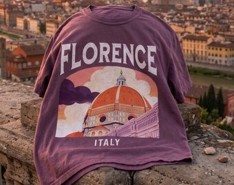 Florence Italy Vintage Travel Poster T-Shirt, Comfort Colors Shirt