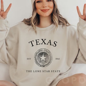 Texas Sweatshirt, Texas Crewneck, Texas Gift, Texas Pullover, Texas Souvenir, Travel Sweater, The Lone Star State