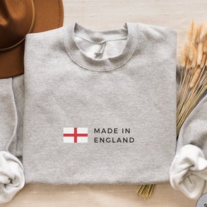 Made in England Flag Pullover Sweatshirt, England Hoodie, England Shirt, England Travel Gift, Unisex Sweater
