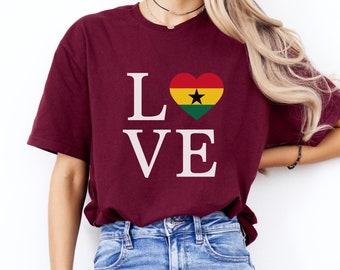 Ghana Love Heart-T-shirt, T-shirt voor familie-uitje