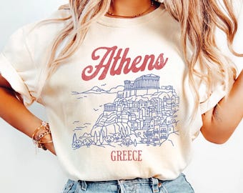 Athens Greece Acropolis Line Art Graphic T-Shirt