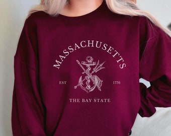 Massachusetts Sweatshirt, Massachusetts Crewneck, Massachusetts Gift, Massachusetts Pullover, Massachusetts Souvenir, The Bay State