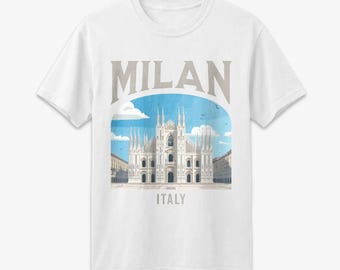 Milan Italy Vintage Travel Poster T-Shirt, Comfort Colors Shirt
