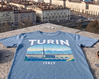 Turin Italy Vintage Travel Poster T-Shirt, Comfort Colors Shirt