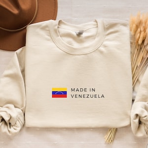 Made in Venezuela Flag Pullover Sweatshirt, Venezuela Hoodie, Venezuela Shirt, Venezuela Travel Gift, Unisex Sweater
