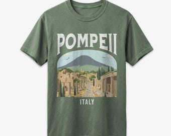 Pompeii Italy Vintage Travel Poster T-Shirt, Comfort Colors Shirt