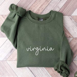 Virginia Pullover Sweatshirt, Virginia Hoodie, Virginia Shirt, Virginia Souvenir Gift, Travel Sweater, The Old Dominion