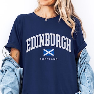 Edinburgh Schottland T-Shirt, schottische Flaggen-Reise-T-Shirt, Edinburgh Souvenir-Shirt, Schottland-Stolzgeschenk, Stifts-Oberteil