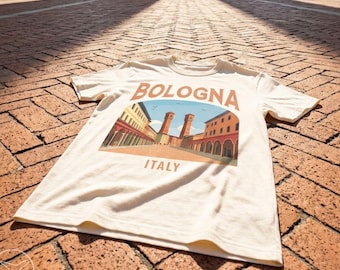 Bologna Italy Vintage Travel Poster T-Shirt, Comfort Colors Shirt