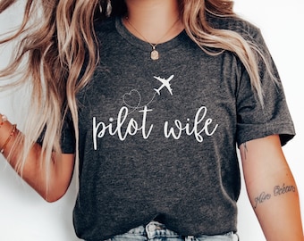 Pilot Frau T-Shirt, Flugzeug Luftfahrt Geschenk