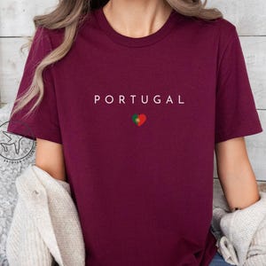 Portugal Heart T-Shirt, Portuguese Flag Shirt, Minimalist Portugal Tee, Travel Gift for Portugal Lovers, Cute Country Shirt