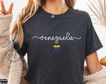 Venezuela Heart Flag T-Shirt, Unisex Travel Souvenir